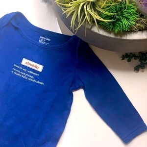 Baby Gap chubby little long sleeve bodysuit unisex blue infant 12 months
